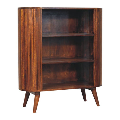 39" Chestnut Solid Wood Three Tier Bookcase HomeRoots