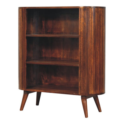 39" Chestnut Solid Wood Three Tier Bookcase HomeRoots