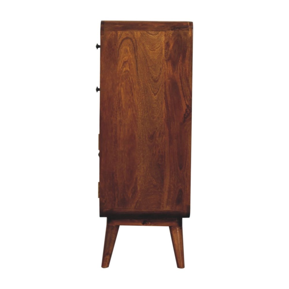 38" Chestnut Solid Wood Accent Cabinet With Two Doors And Two Drawers HomeRoots