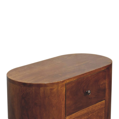 26" Chestnut Solid Wood Accent Cabinet With Two Doors And Three Drawers HomeRoots