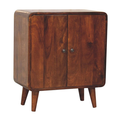 26" Brown Solid Wood Accent Cabinet With Two Doors HomeRoots