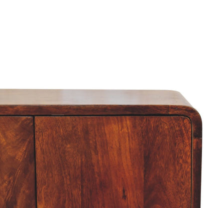 26" Brown Solid Wood Accent Cabinet With Two Doors HomeRoots