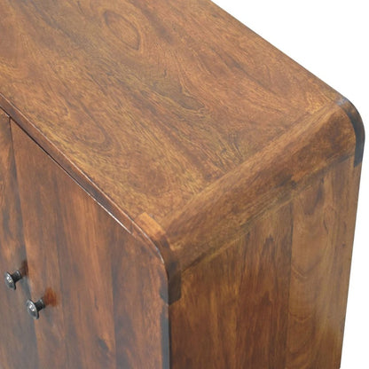 26" Brown Solid Wood Accent Cabinet With Two Doors HomeRoots