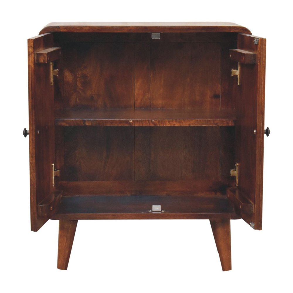 26" Brown Solid Wood Accent Cabinet With Two Doors HomeRoots