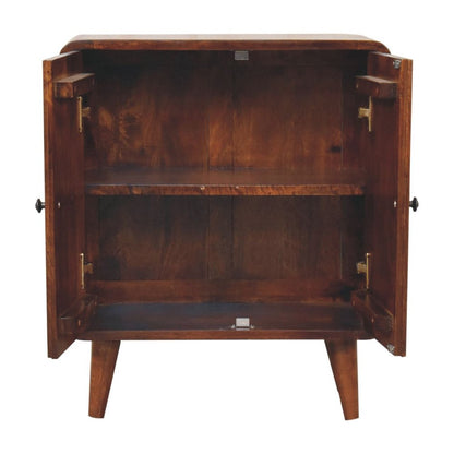 26" Brown Solid Wood Accent Cabinet With Two Doors HomeRoots