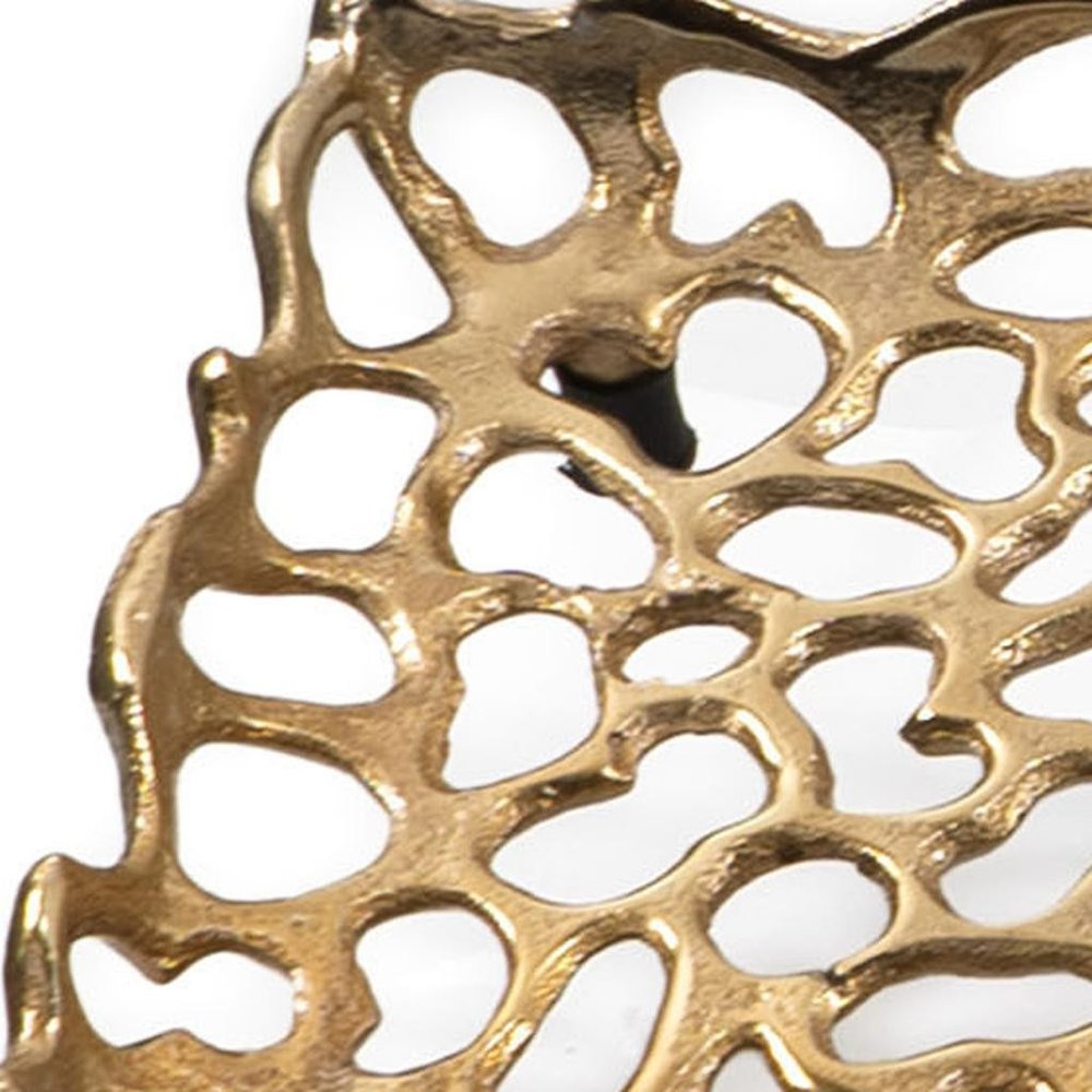 28" Gold Metal Abstract Coral Tray HomeRoots