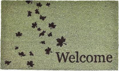 17" X 29" Brown And Green Fall Leaves Welcome Outdoor Coir Door Mat