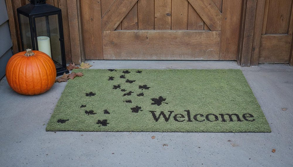 17" X 29" Brown And Green Fall Leaves Welcome Outdoor Coir Door Mat — view 4