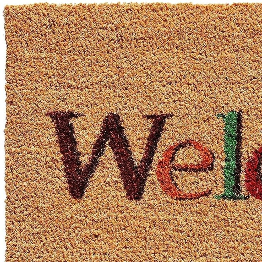 17" X 29" Natural And Orange Fall Leaves Welcome Coir Outdoor Door Mat — view 14