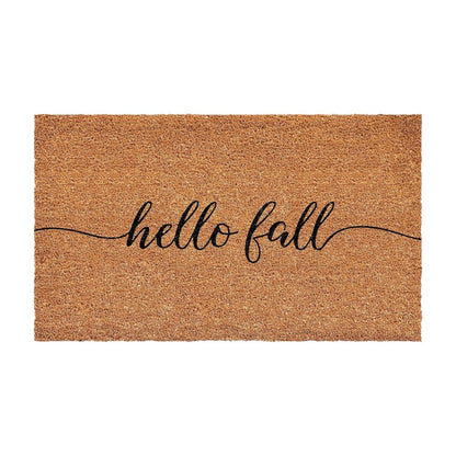 24" X 36" Brown And Natural Fall Hello Fall Outdoor Coir Door Mat HomeRoots