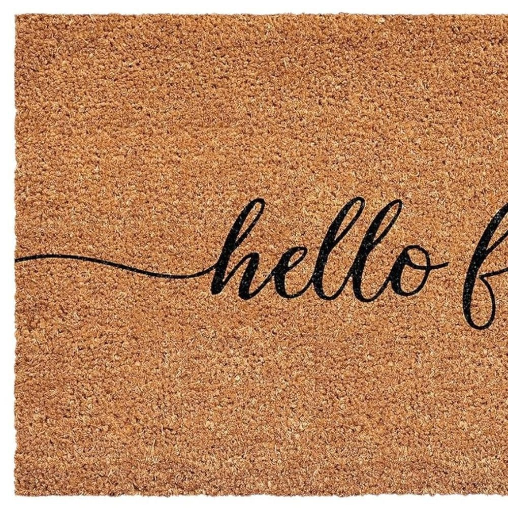 24" X 36" Brown And Natural Fall Hello Fall Outdoor Coir Door Mat