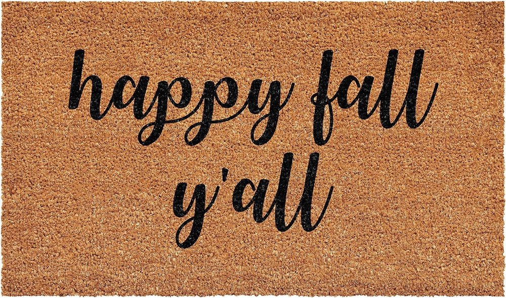 17" X 29" Brown And Natural Fall Happy Fall Y'all Outdoor Coir Door Mat — view 5