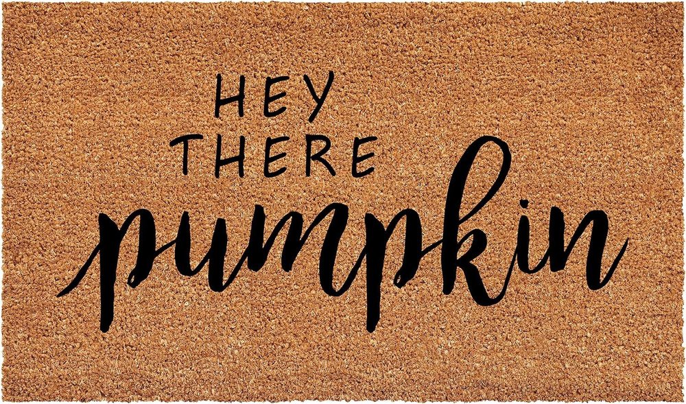 17" X 29" Brown And Natural Fall Hey There Outdoor Coir Door Mat HomeRoots