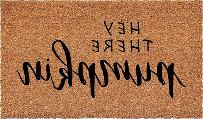 17" X 29" Brown And Natural Fall Hey There Outdoor Coir Door Mat HomeRoots
