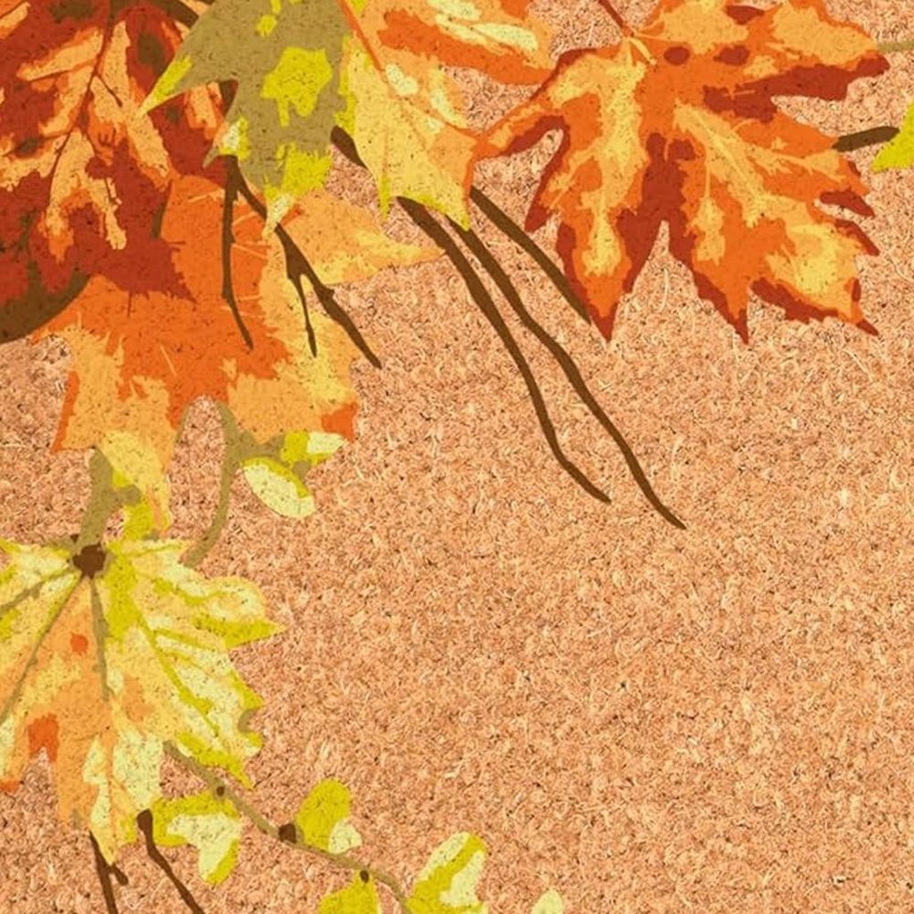 24" X 36" Brown And Natural Fall Leaves Outdoor Coir Door Mat — view 7