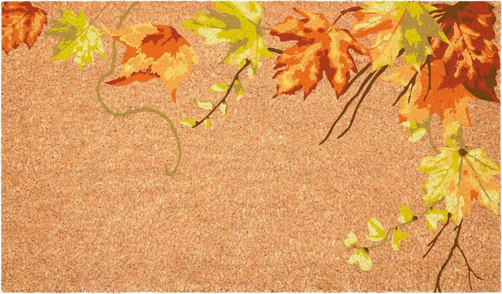 24" X 36" Brown And Natural Fall Leaves Outdoor Coir Door Mat — view 11