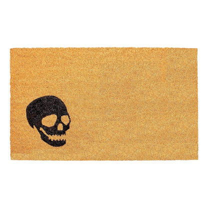 17" X 29" Brown And Natural Halloween Skull Outdoor Coir Door Mat HomeRoots
