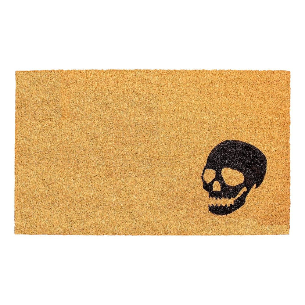 17" X 29" Brown And Natural Halloween Skull Outdoor Coir Door Mat — view 2