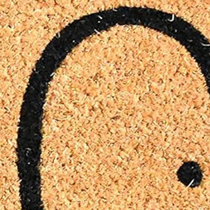 24" X 36" Black And Natural Halloween Outdoor Coir Door Mat HomeRoots