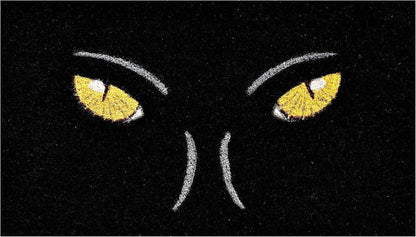 17" X 29" Black And White Halloween Black Cat Outdoor Coir Door Mat