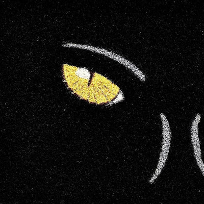 17" X 29" Black And White Halloween Black Cat Outdoor Coir Door Mat