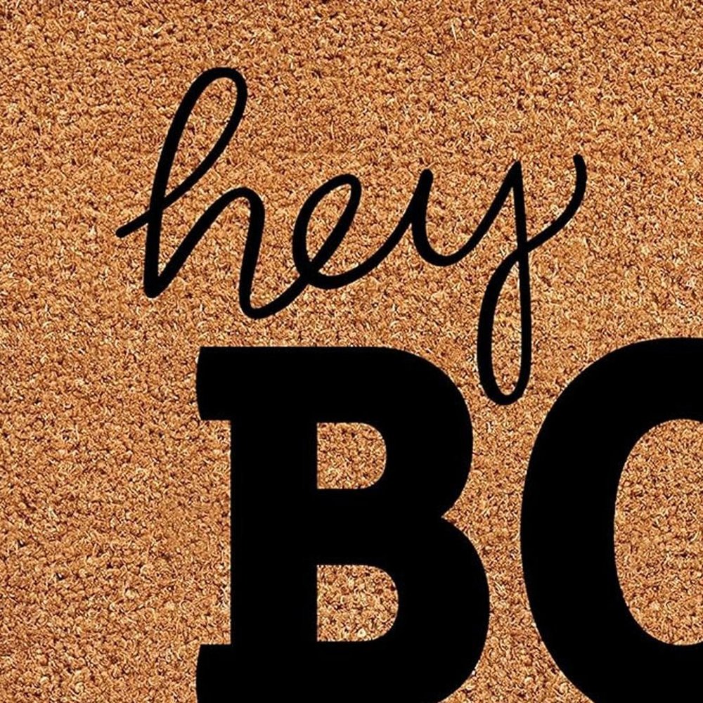 17" X 29" Black And Natural Halloween Hey There Outdoor Coir Door Mat — view 7