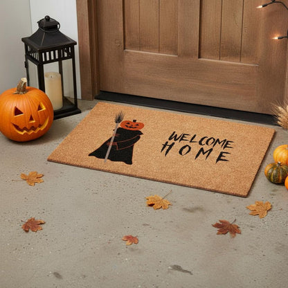 24" X 36" Natural And Brown Halloween Halloween Welcome Outdoor Coir Door Mat HomeRoots