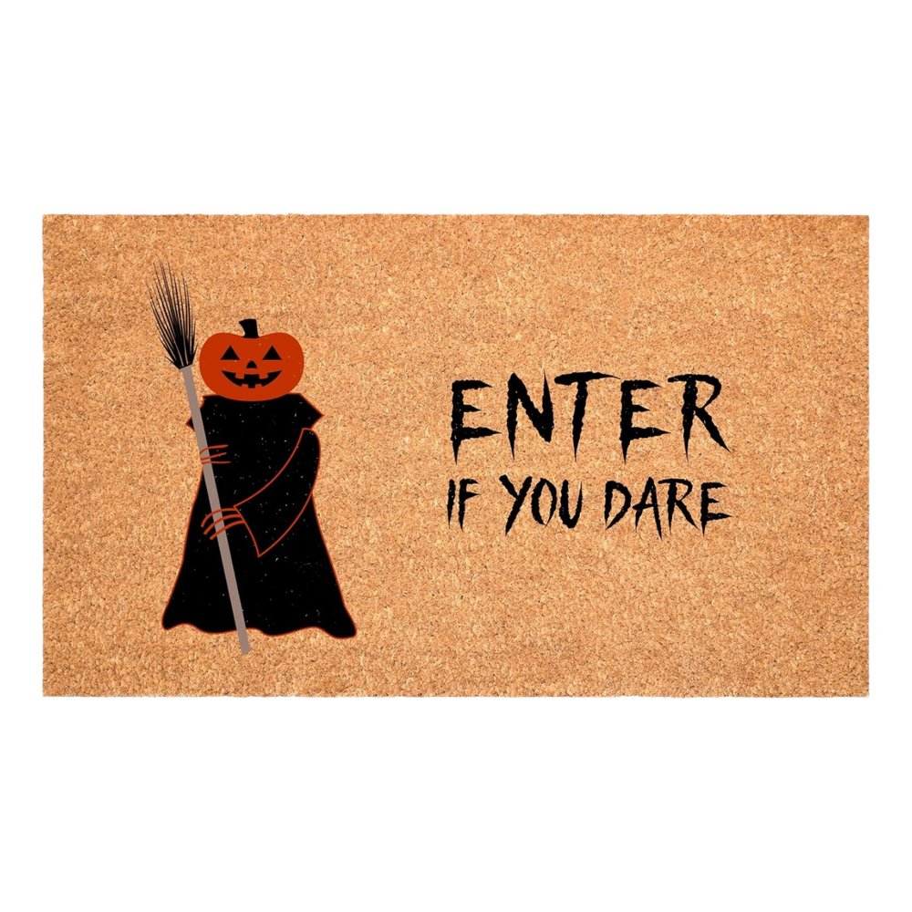 17" X 29" Natural And Brown Halloween Halloween Outdoor Coir Door Mat HomeRoots