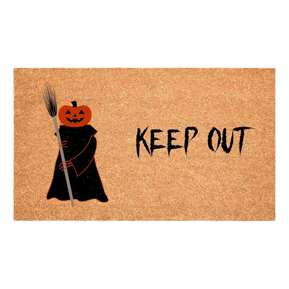 17" X 29" Natural And Brown Halloween Halloween Outdoor Coir Door Mat HomeRoots
