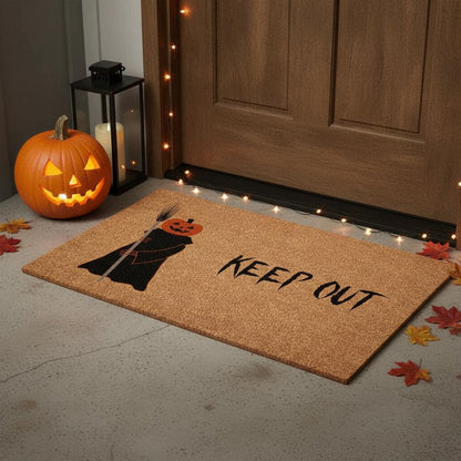 17" X 29" Natural And Brown Halloween Halloween Outdoor Coir Door Mat HomeRoots