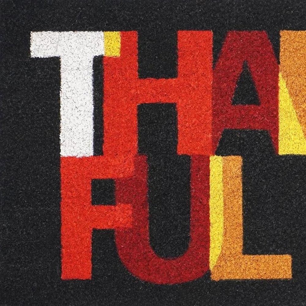 17" X 29" Natural And Brown Thanksgiving Outdoor Coir Door Mat — view 3