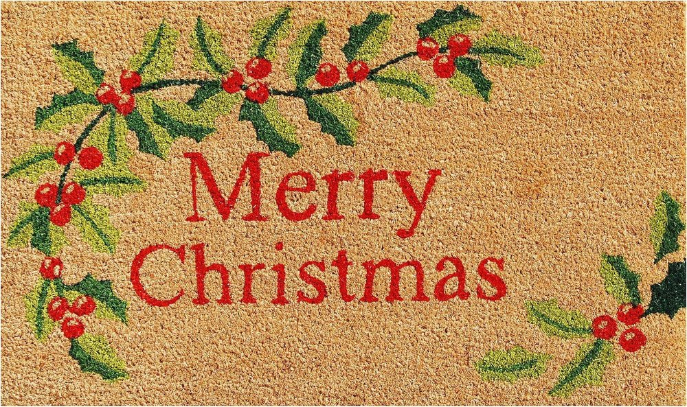 24" X 36" Natural Red and Green Coir Merry Christmas Outdoor Christmas Door Mat — view 7