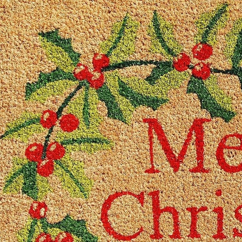 24" X 36" Natural Red and Green Coir Merry Christmas Outdoor Christmas Door Mat — view 8