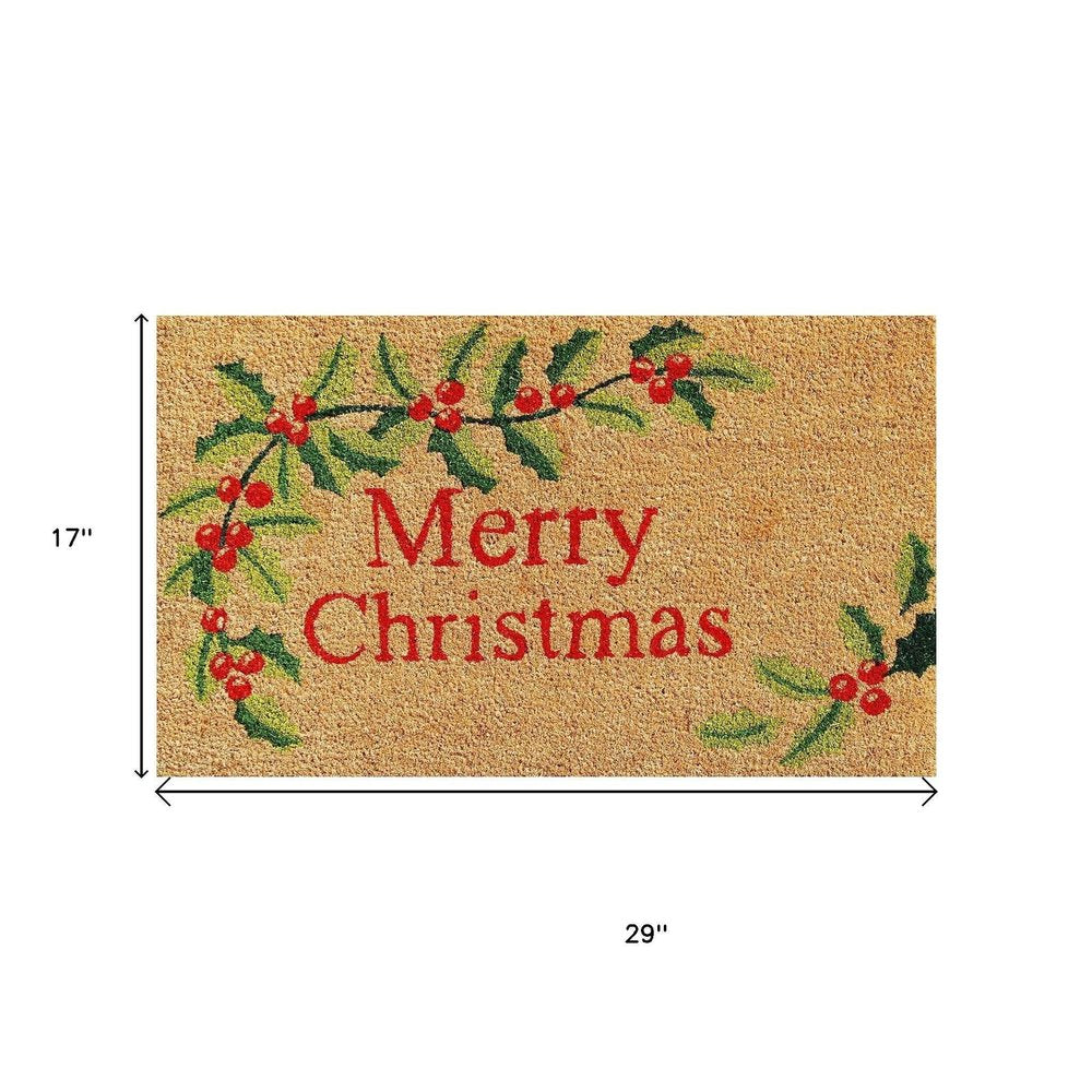 24" X 36" Natural Red and Green Coir Merry Christmas Outdoor Christmas Door Mat — view 10