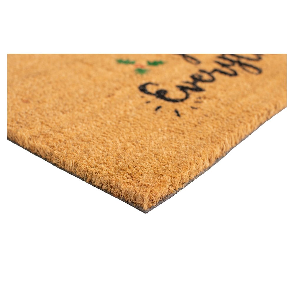 17" X 29" Brown Black And Green Christmas Outdoor Coir Door Mat — view 3