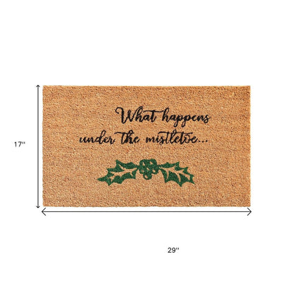 17" X 29" Brown Black And Green Christmas Outdoor Coir Door Mat HomeRoots