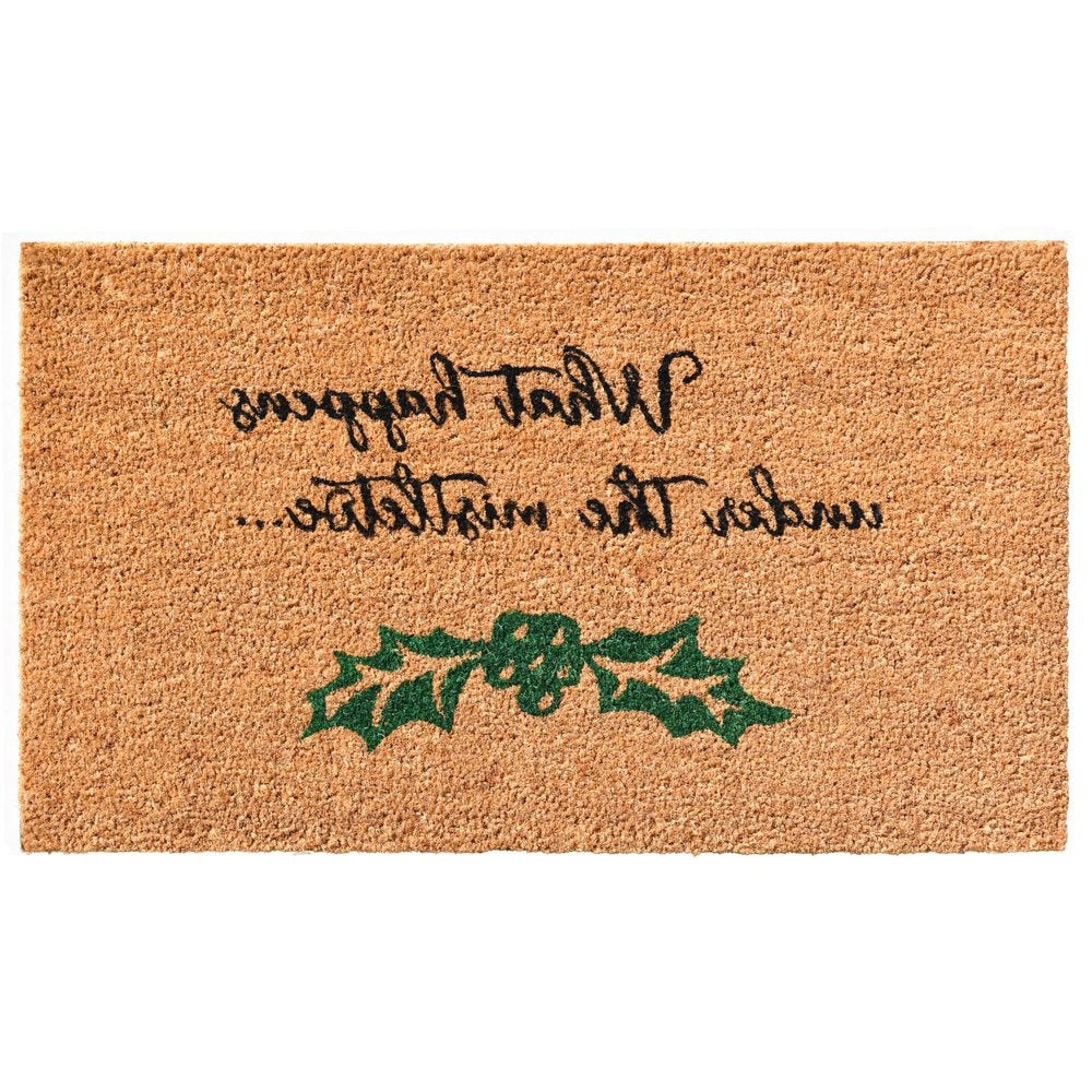 17" X 29" Brown Black And Green Christmas Outdoor Coir Door Mat HomeRoots