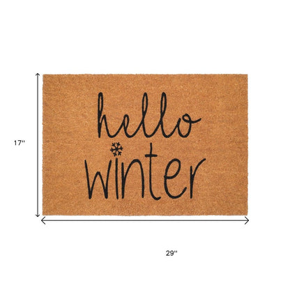 17" X 29" Brown And Black Christmas Outdoor Coir Door Mat HomeRoots