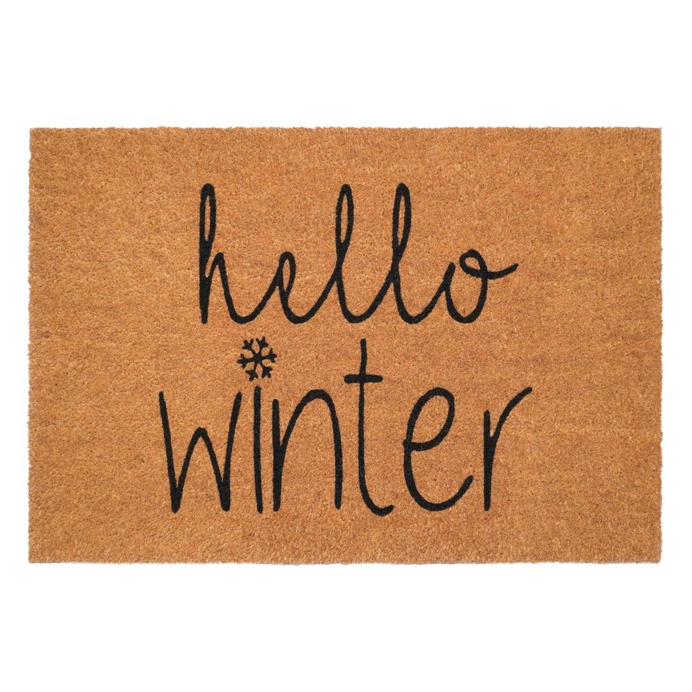 17" X 29" Brown And Black Christmas Outdoor Coir Door Mat — view 2