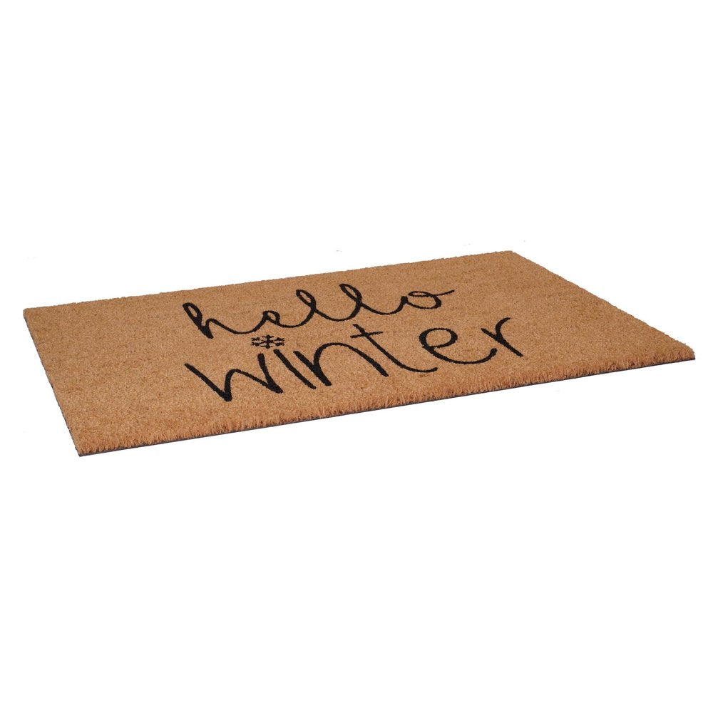 17" X 29" Brown And Black Christmas Outdoor Coir Door Mat — view 3