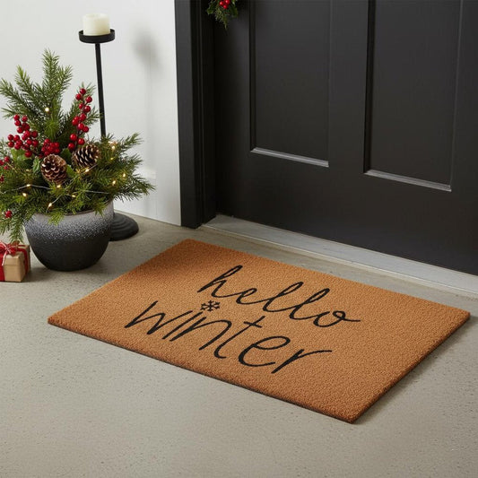 17" X 29" Brown And Black Christmas Outdoor Coir Door Mat HomeRoots
