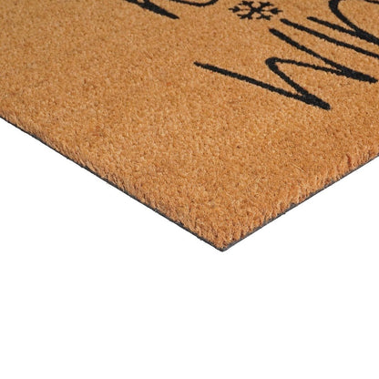 17" X 29" Brown And Black Christmas Outdoor Coir Door Mat HomeRoots