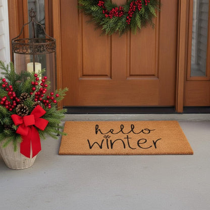 17" X 29" Brown And Black Christmas Outdoor Coir Door Mat HomeRoots