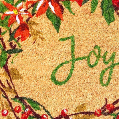 17" X 29" Brown Red And Green Christmas Outdoor Coir Door Mat HomeRoots