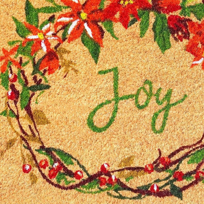 17" X 29" Brown Red And Green Christmas Outdoor Coir Door Mat HomeRoots