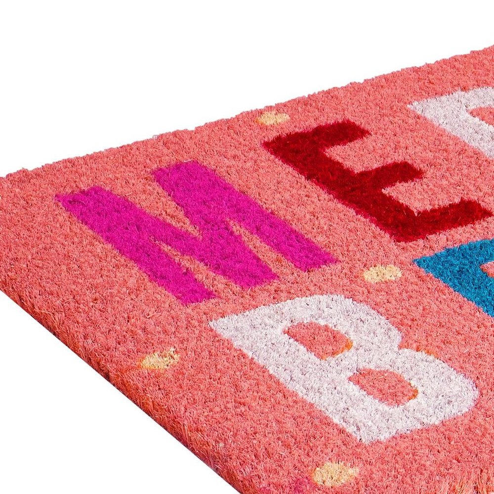 17" X 29" Pink Blue And White Christmas Merry and Bright Outdoor Coir Door Mat — view 10