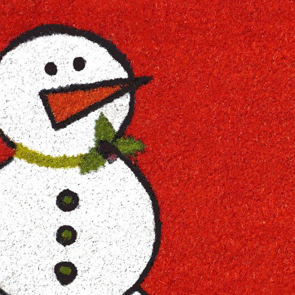 24" X 36" Red White And Black Christmas Snowman Outdoor Coir Door Mat — view 4