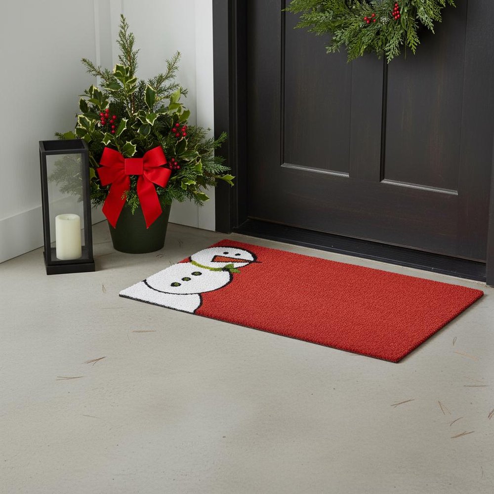 24" X 36" Red White And Black Christmas Snowman Outdoor Coir Door Mat — view 13