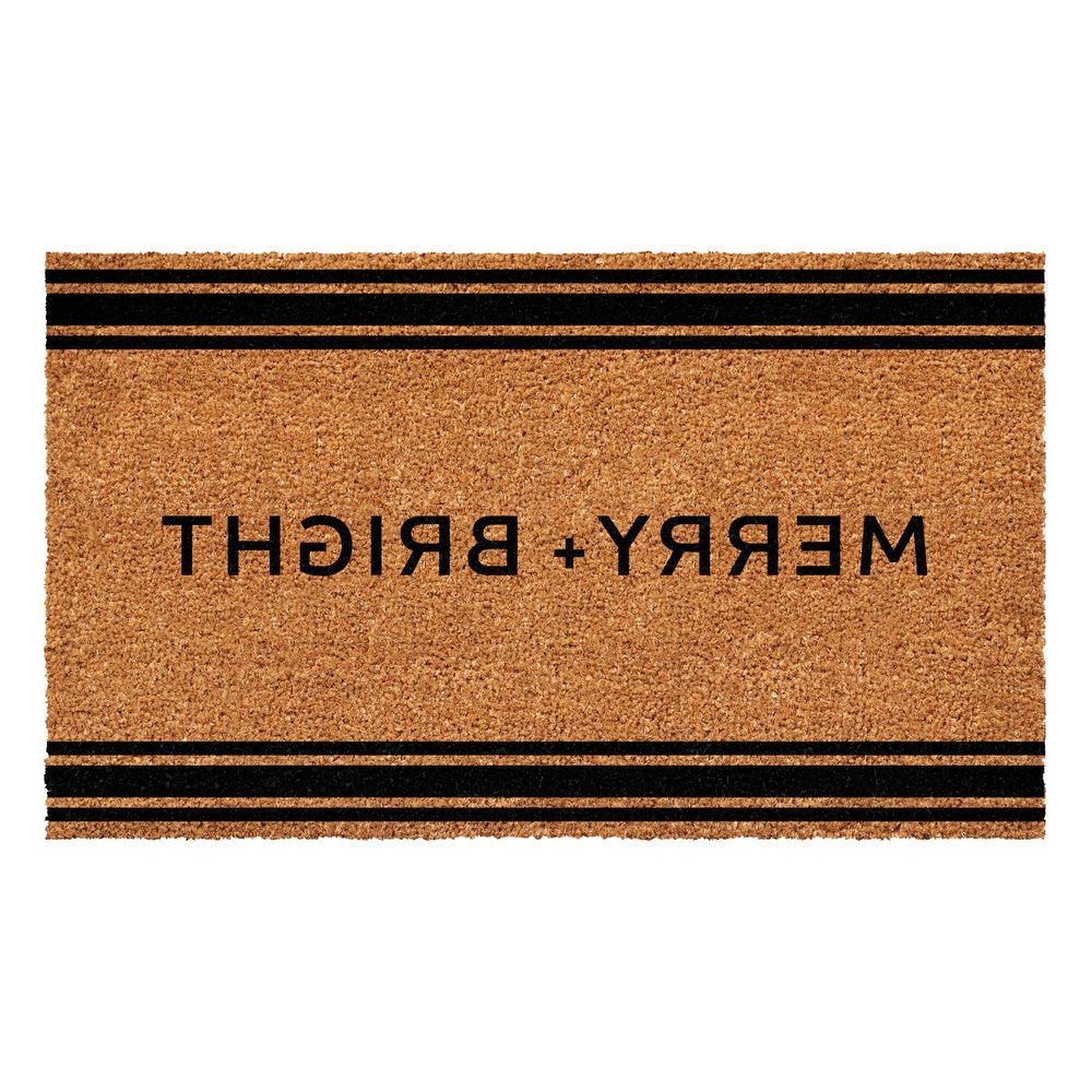 17" X 29" Brown And Natural Merry and Bright Outdoor Coir Door Mat — view 2