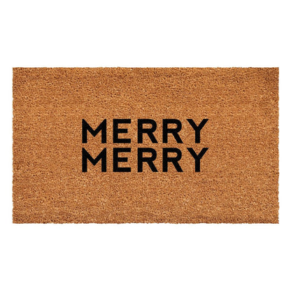 17" X 29" Brown And Black Christmas Outdoor Coir Door Mat HomeRoots